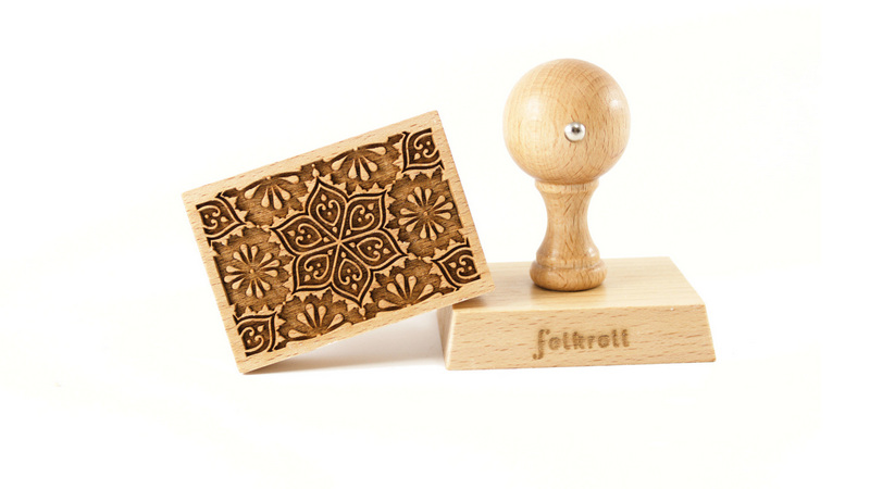 Stempel Blumenmandala rechteckig