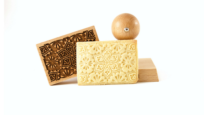 Stempel Blumenmandala rechteckig