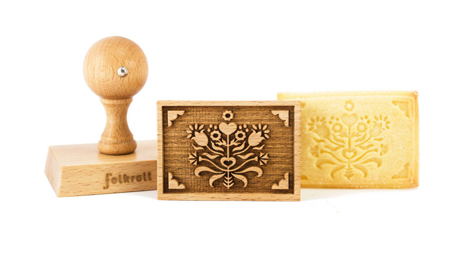 Stempel Blume rechteckig