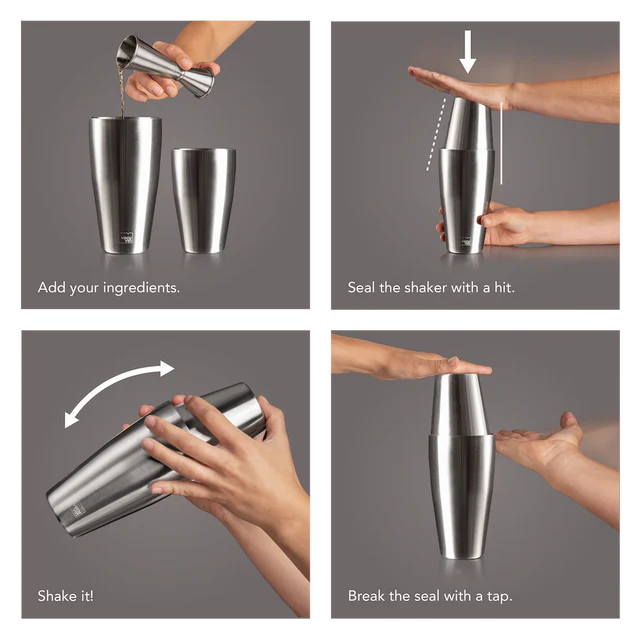 Tin on Tin Cocktail Shaker Edelstahl 700/500ml, Faltschachtel