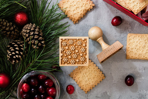 Stempel Schneeflocke & Sterne quadratisch