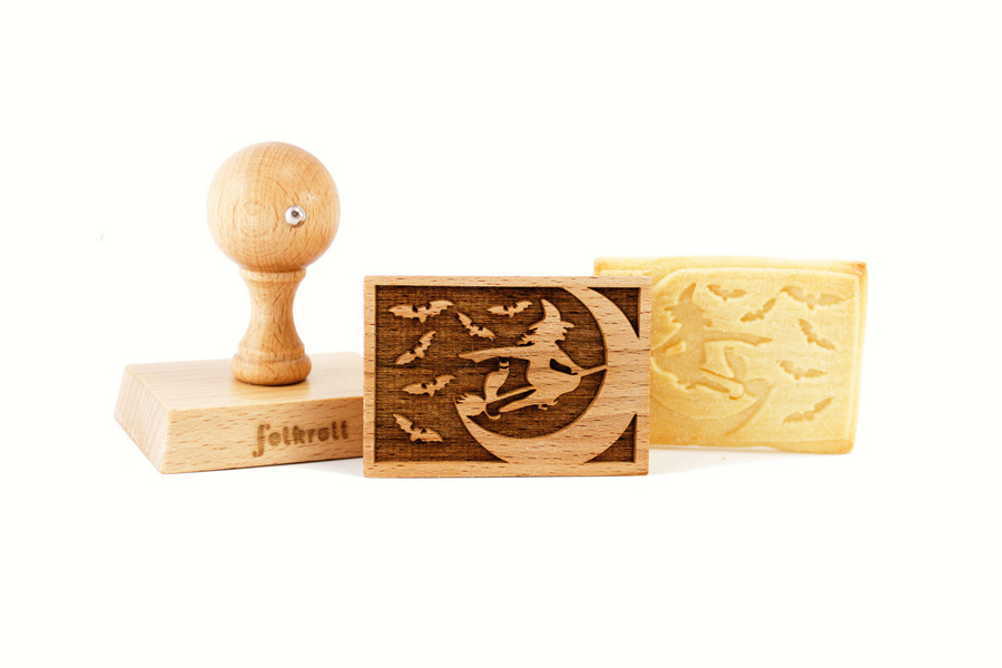 Stempel Hexe rechteckig