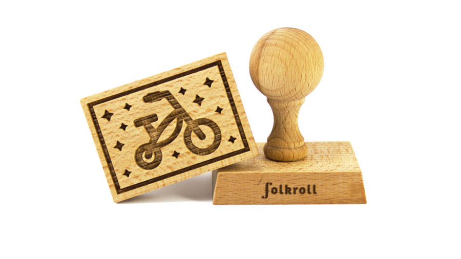 Stempel Fahrrad rechteckig