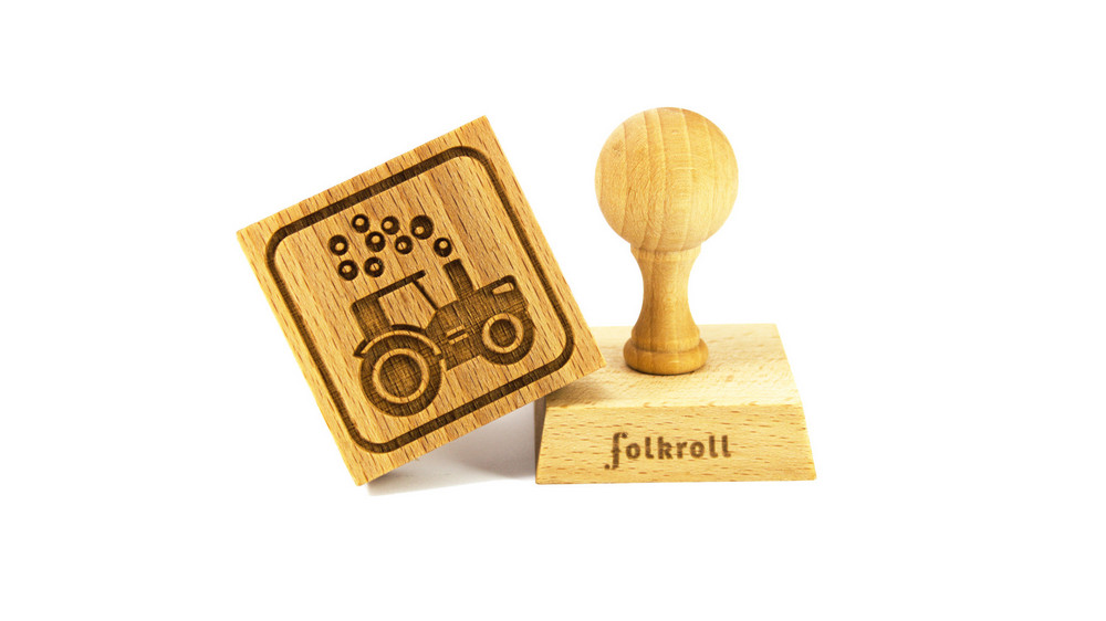 Stempel Traktor quadratisch