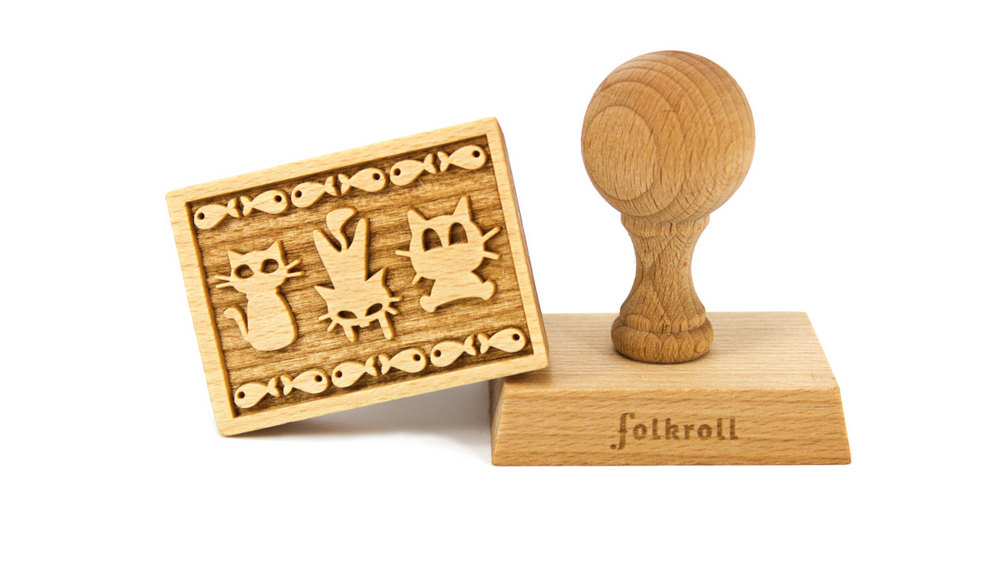 Stempel lustige Katze rechteckig