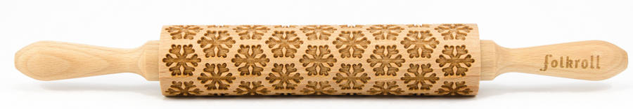 Nudelholz Schneeflocke Medium 37cm