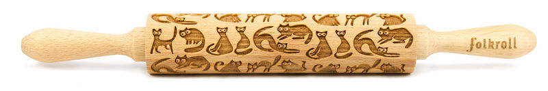 Nudelholz Verrückte Katze Medium 37cm