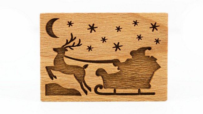 Stempel Weihnachtsschlitten rechtseckig