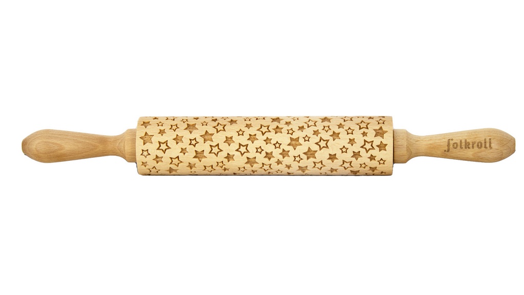 Nudelholz kleine Sterne Medium 37cm