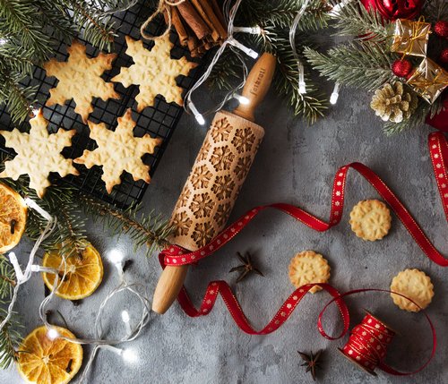 Nudelholz Schneeflocke