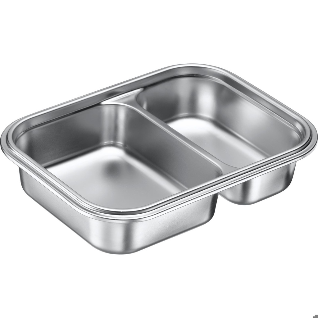 Edelstahl Lunch Box/ Frischhaltedose, geteilt, 450 + 280 ml
