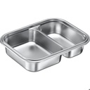 Edelstahl Lunch Box/ Frischhaltedose, geteilt, 450 + 280 ml