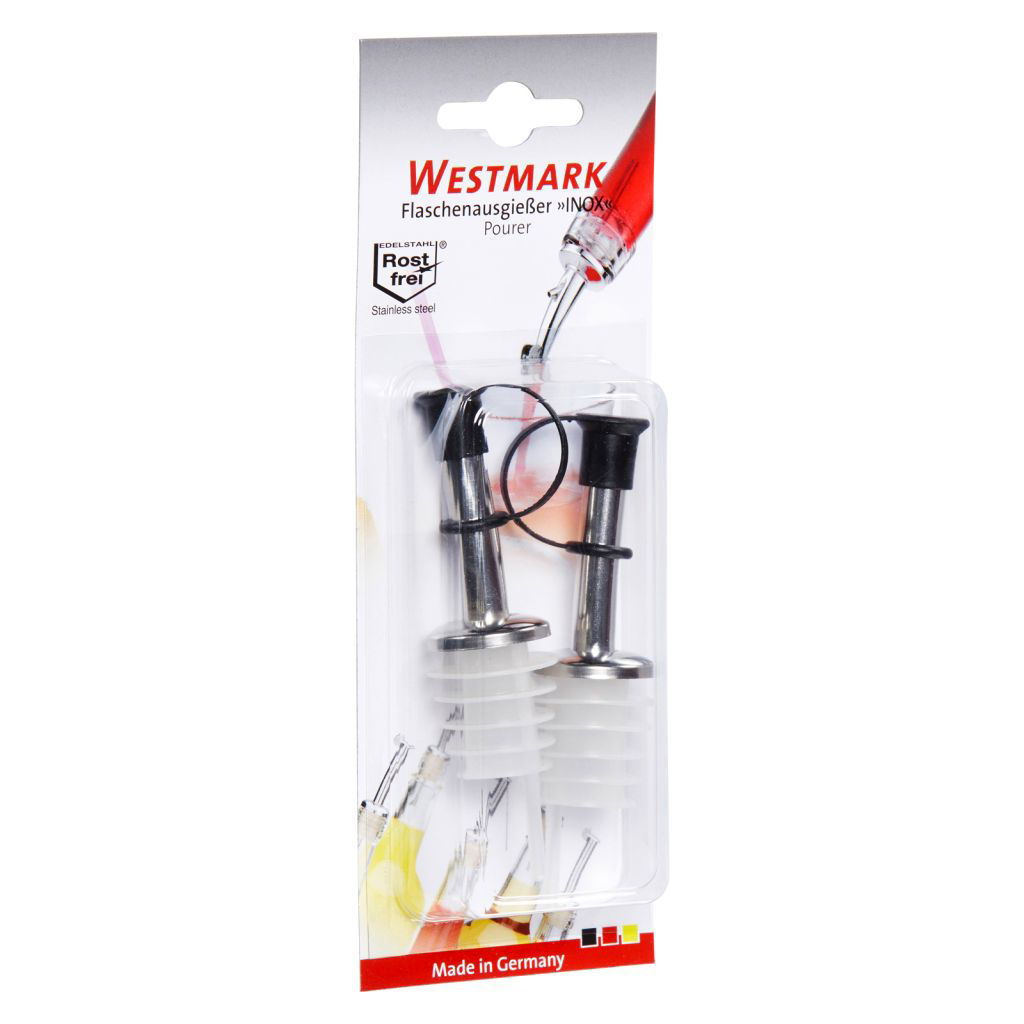 2 Ausgießer »Inox Standard«, PE-Kork, Schlaufenkäppchen