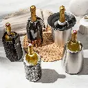 Aktiv Weinkühler Elegant in Edelstahl, Faltschachtel