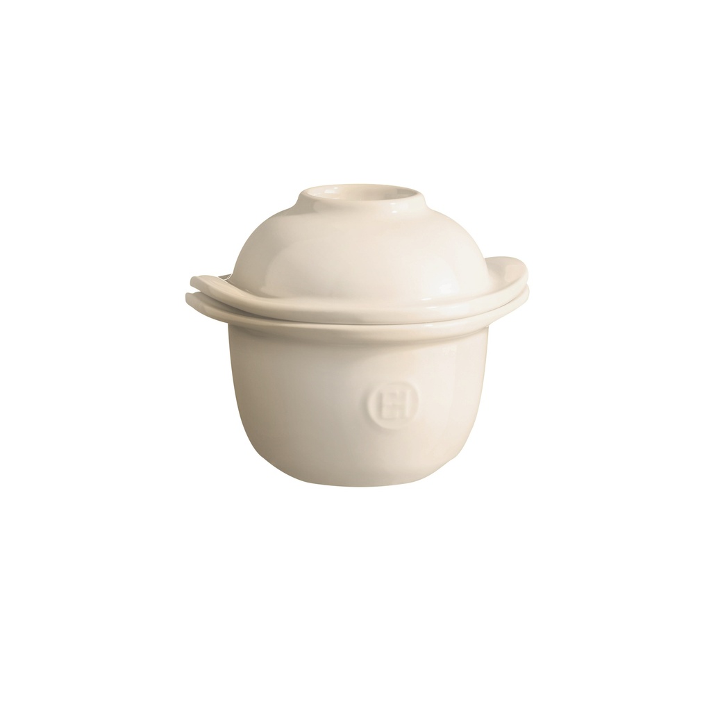 Eibereiter mit Deckel 0,3 l Lehm