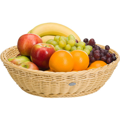 Schale rund, Ø 37 x 9 cm, hellbeige