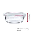 Frischhaltedose aus Glas, rund