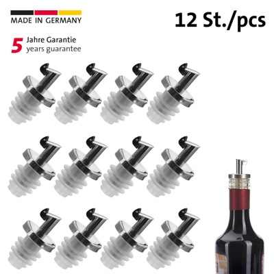 12 Ausgießer »Inox Essig-Spez.«,kurz,Sil-Kork, im Display