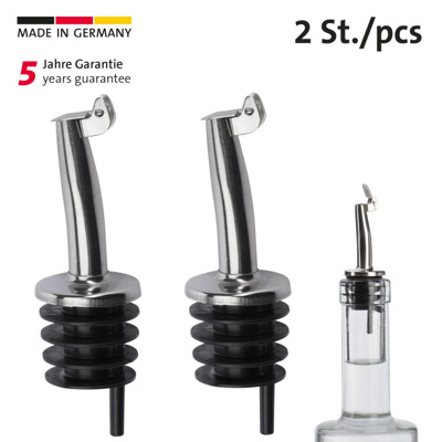 2 Ausgießer »Inox Gastro«, PE-Korken, Metallkläppchen