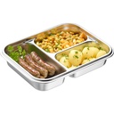 Edelstahl Lunch Box/ Frischhaltedose, geteilt, 280 + 280 + 400 ml