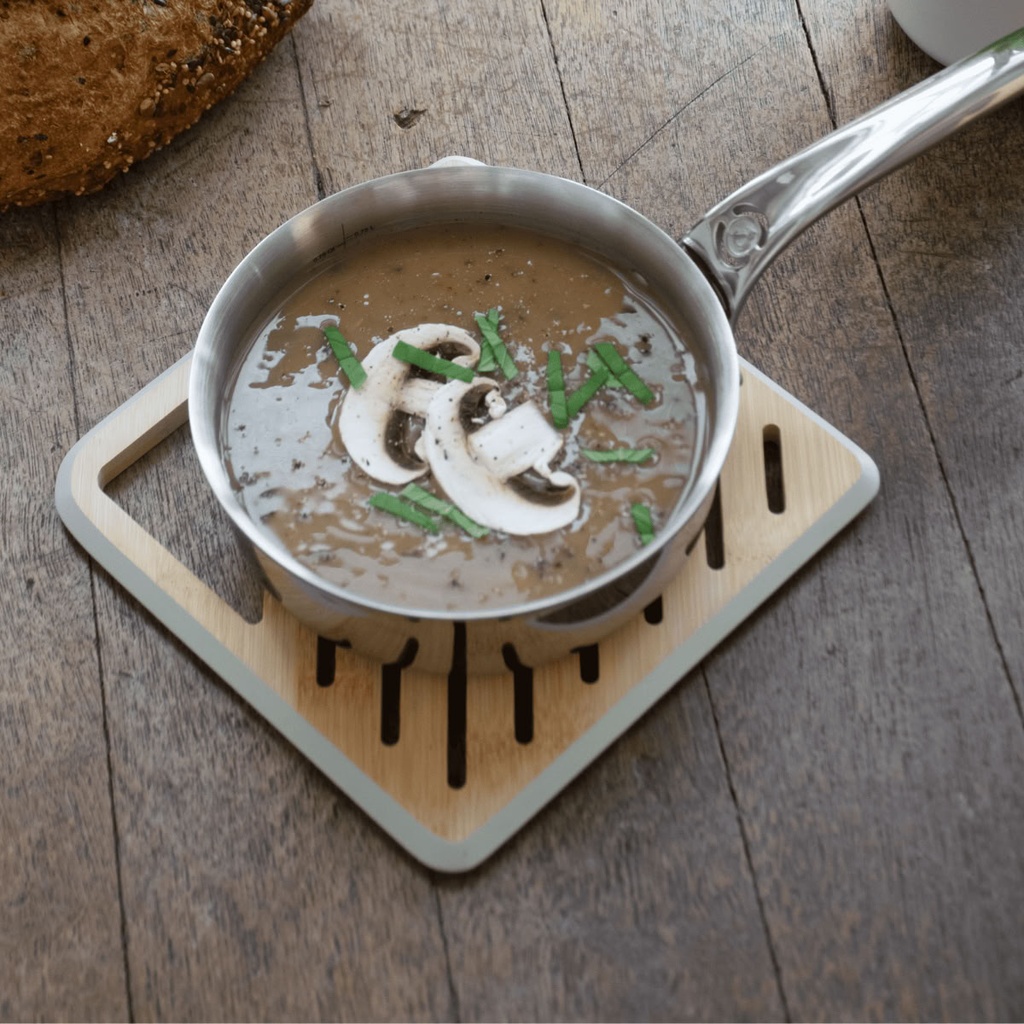 Topfuntersetzer quadratisch 20x20 cm Bambus