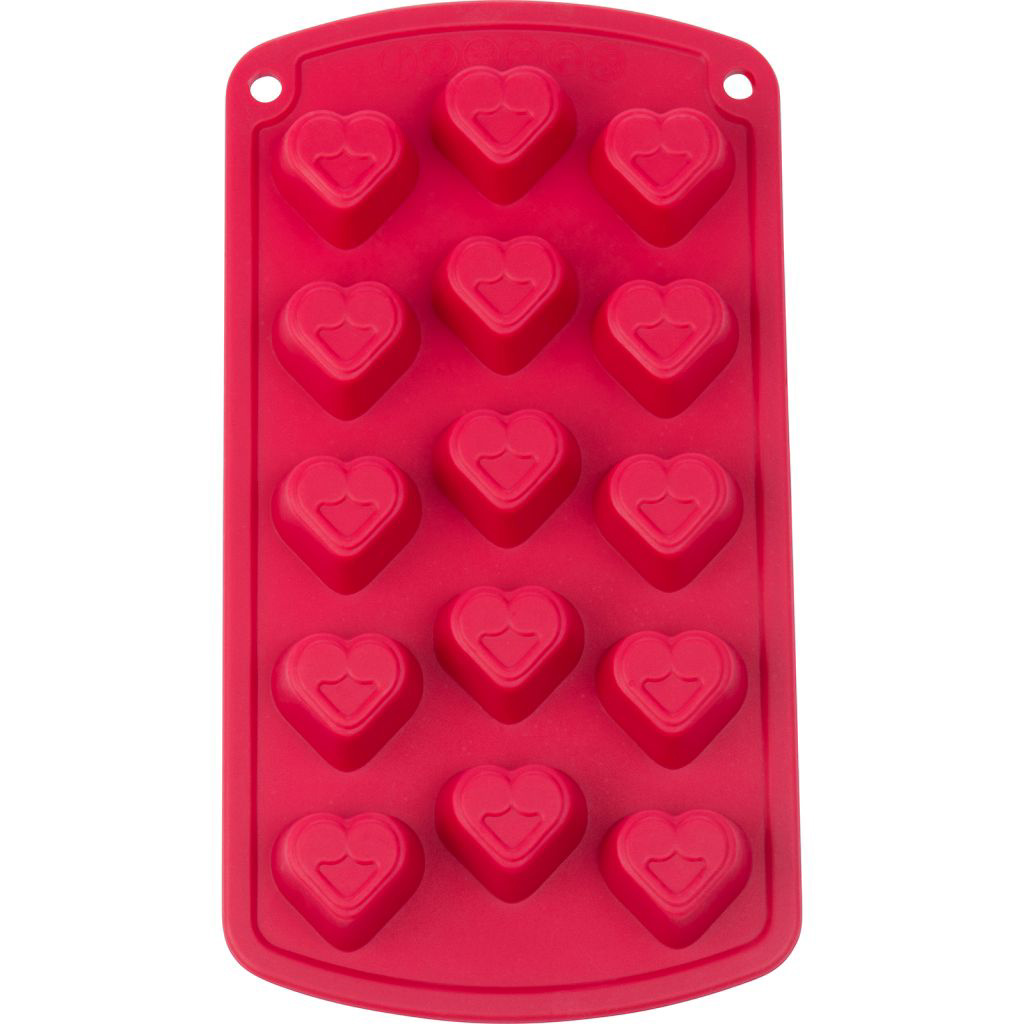 Silikon-Pralinenform »Herz«, rot