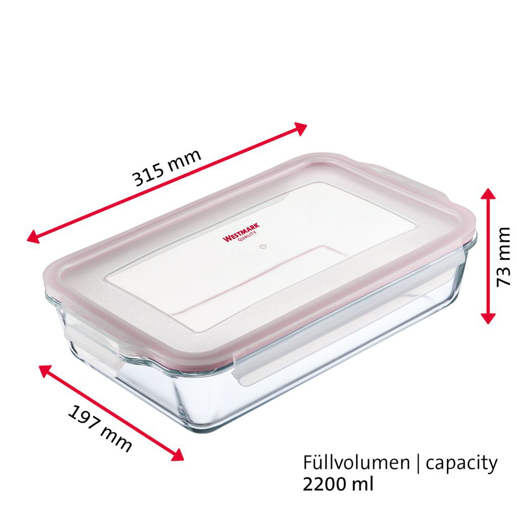 Glas-Auflaufform, 2200 ml