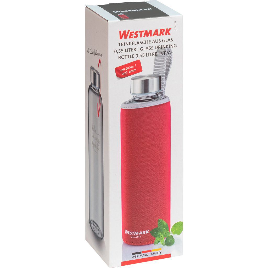 Trinkflasche »Viva« aus Glas mit Cover