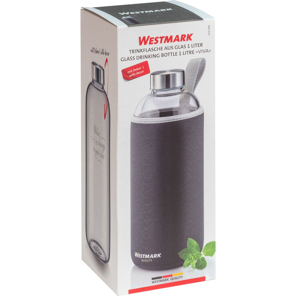 Trinkflasche »Viva« aus Glas mit Cover