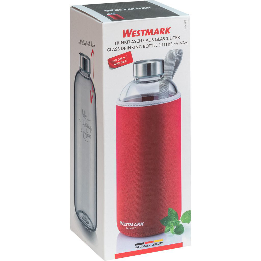 Trinkflasche »Viva« aus Glas mit Cover