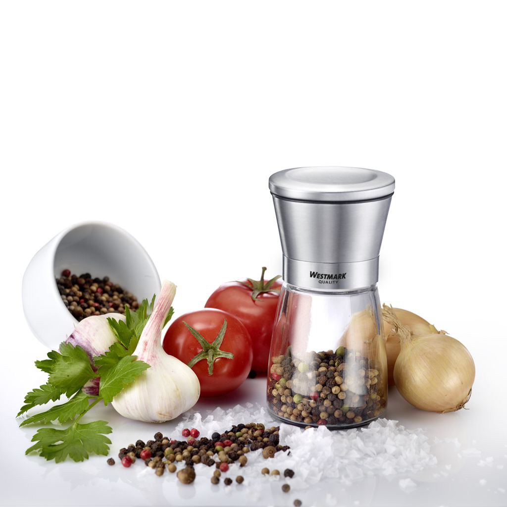 6 Gewürzmühlen »Edelstahl«, im Display