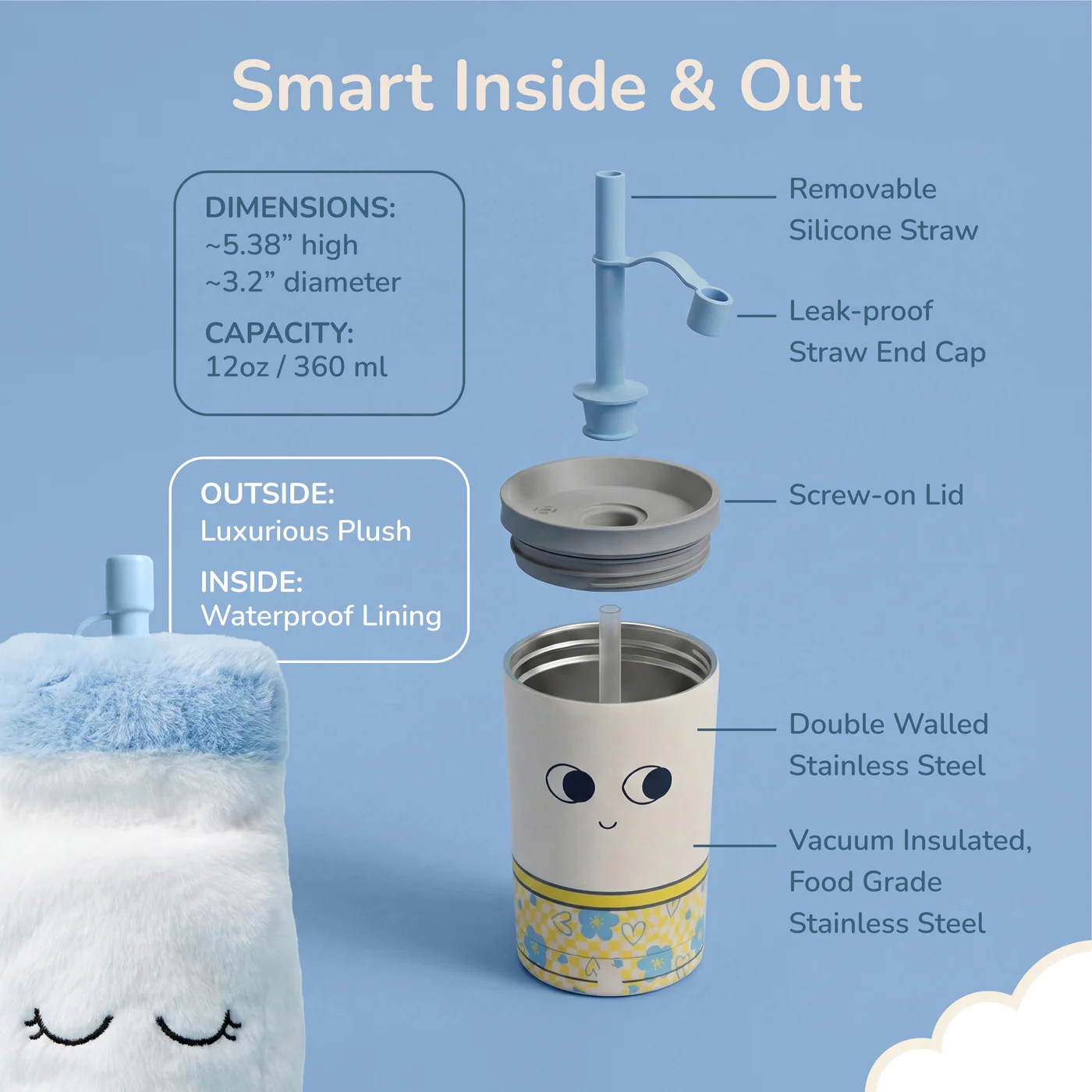 Isolierbecher Millie, der Sanfte-Fuzzie, 360 ml