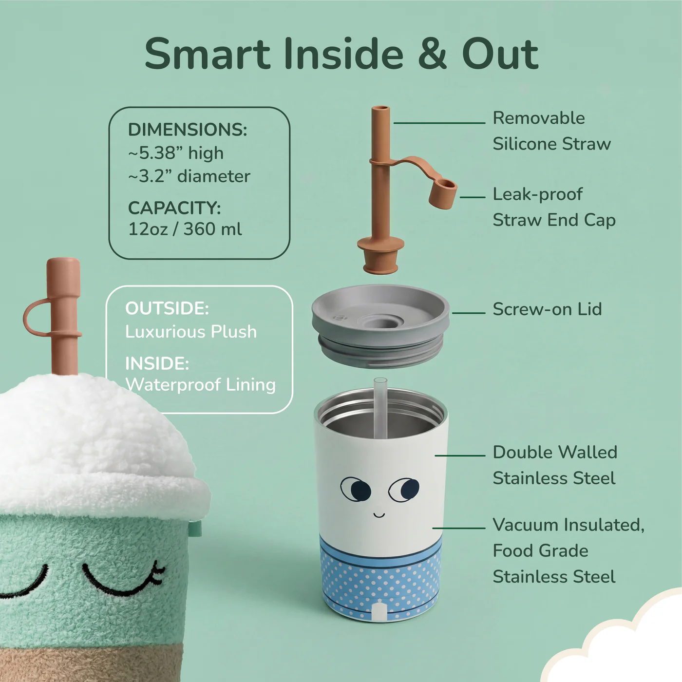 Isolierbecher Beanie, der Buzz-Fuzzie, 360 ml