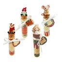 SET Weihnachts-Glücksbringer auf Glas, 16 Stk, 4-fach sort