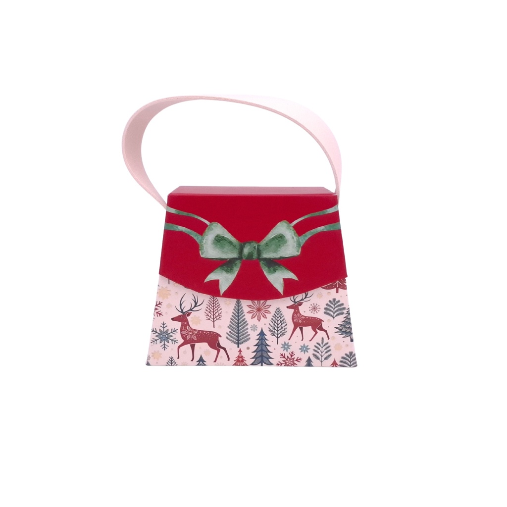 Mini Handtaschen-Geschenkschachtel, Weihn.-Freude