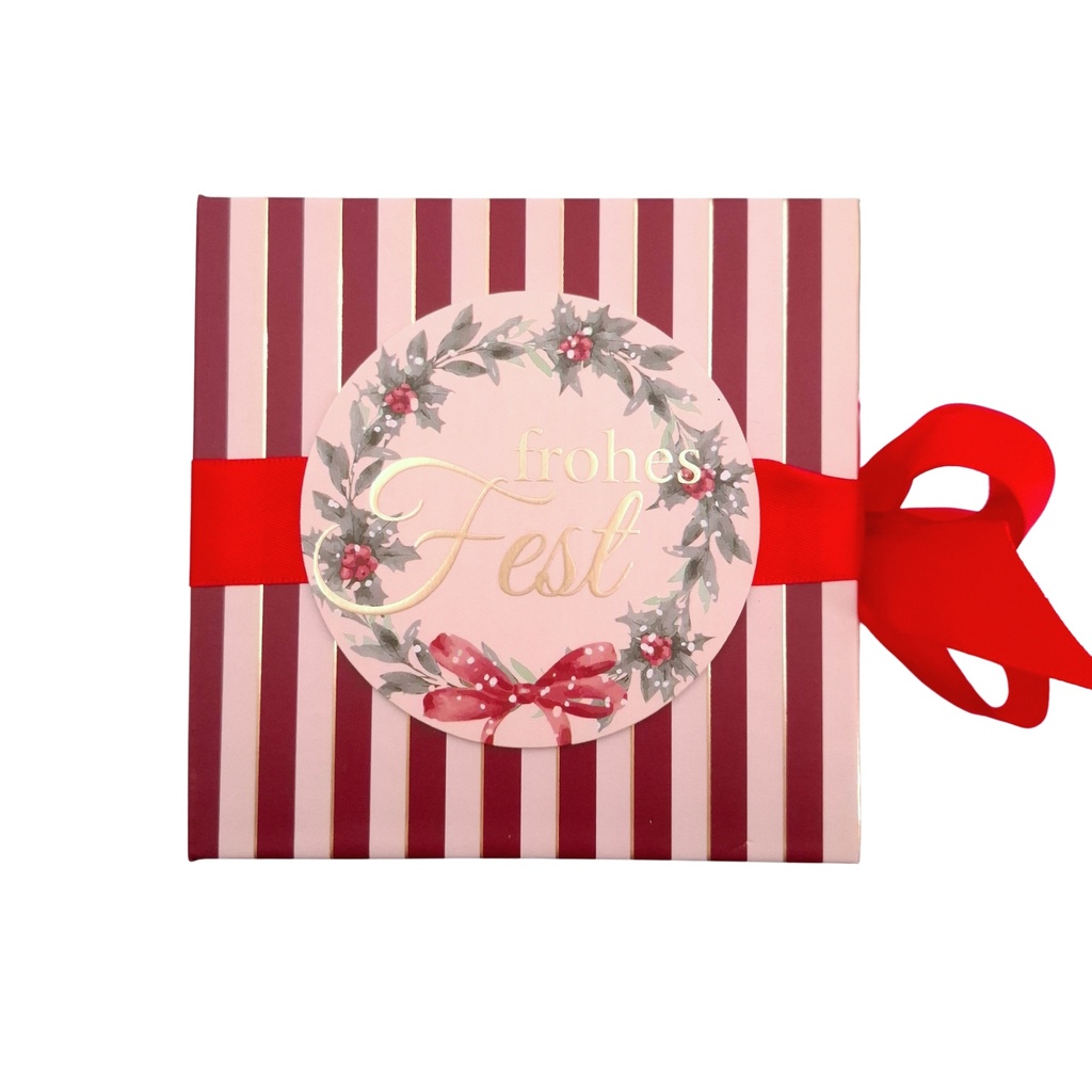 Schleifen-Geschenkschachtel 13 cm, Frohes Fest