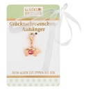 SET Schweinchen-Charm mit Kristall, 24 Stk, auf Karte im Dis