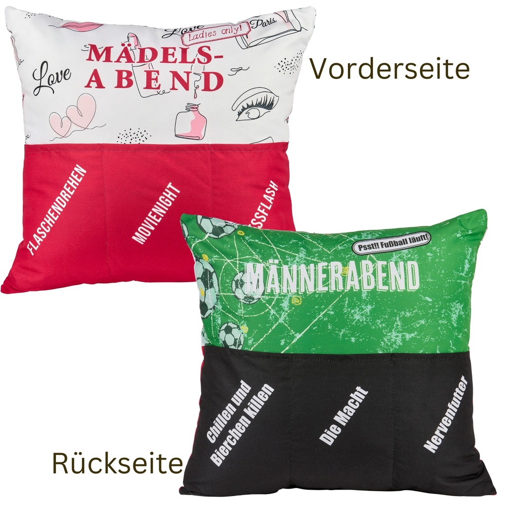 Wendekissen, Mädels-/Männerabend, 43 x 43 cm