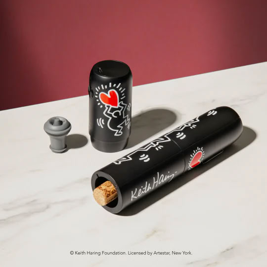 Keith Haring Geschenkset elektrischer Weinöffner und Weinpumpe