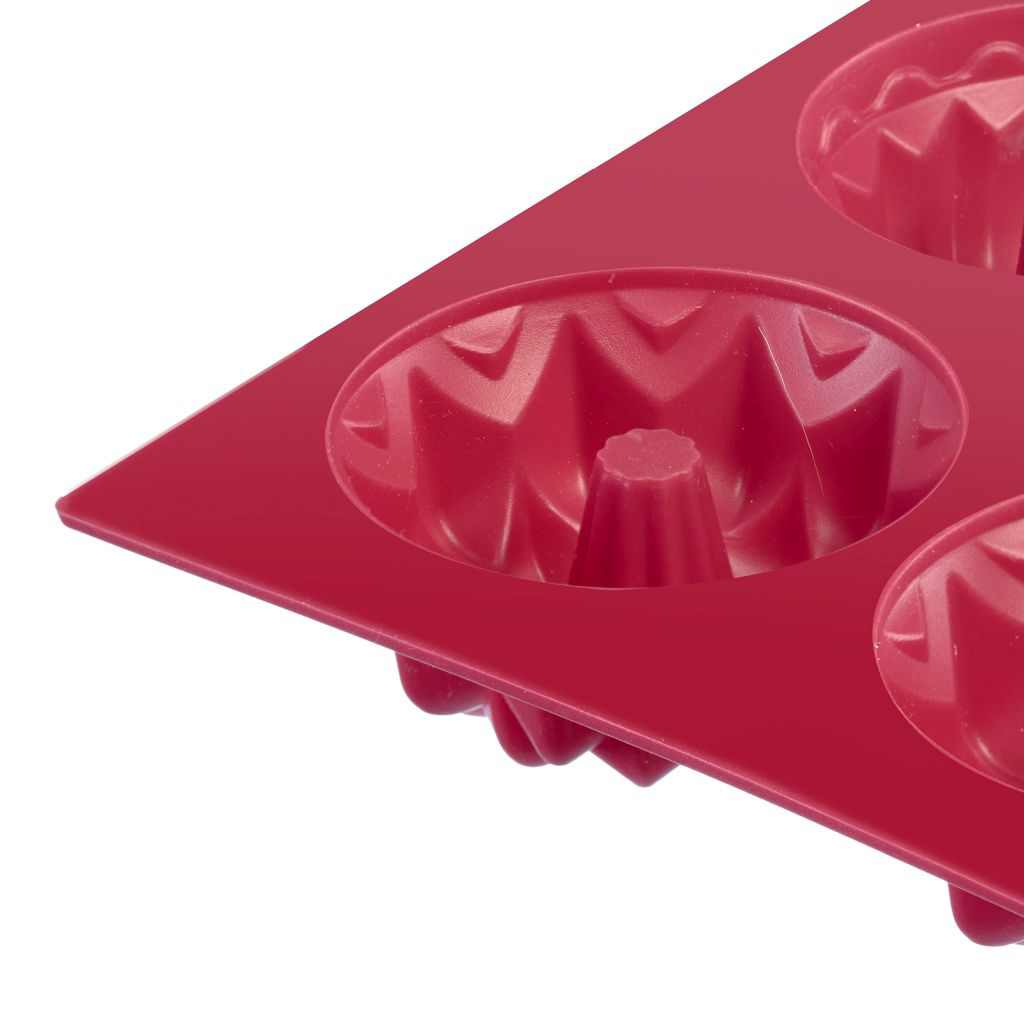 6er Silikon-Küchlein-Backform »Trio«, rot