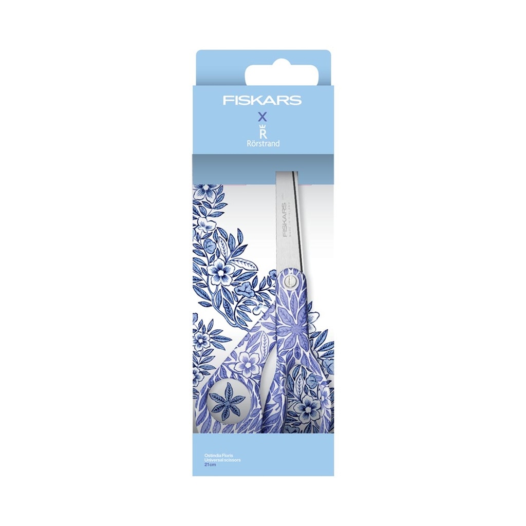  Fiskars X Rörstrand Universalschere 21 cm, Ostindia Floris blau