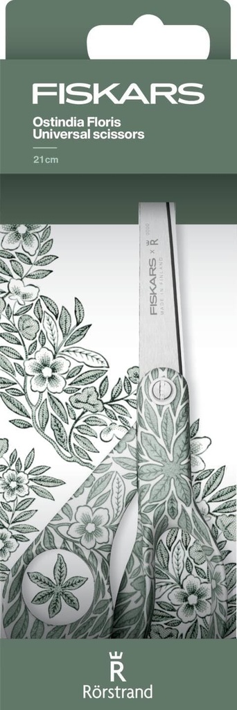 Fiskars X Rörstrand Universalschere 21 cm, Ostindia Floris grün