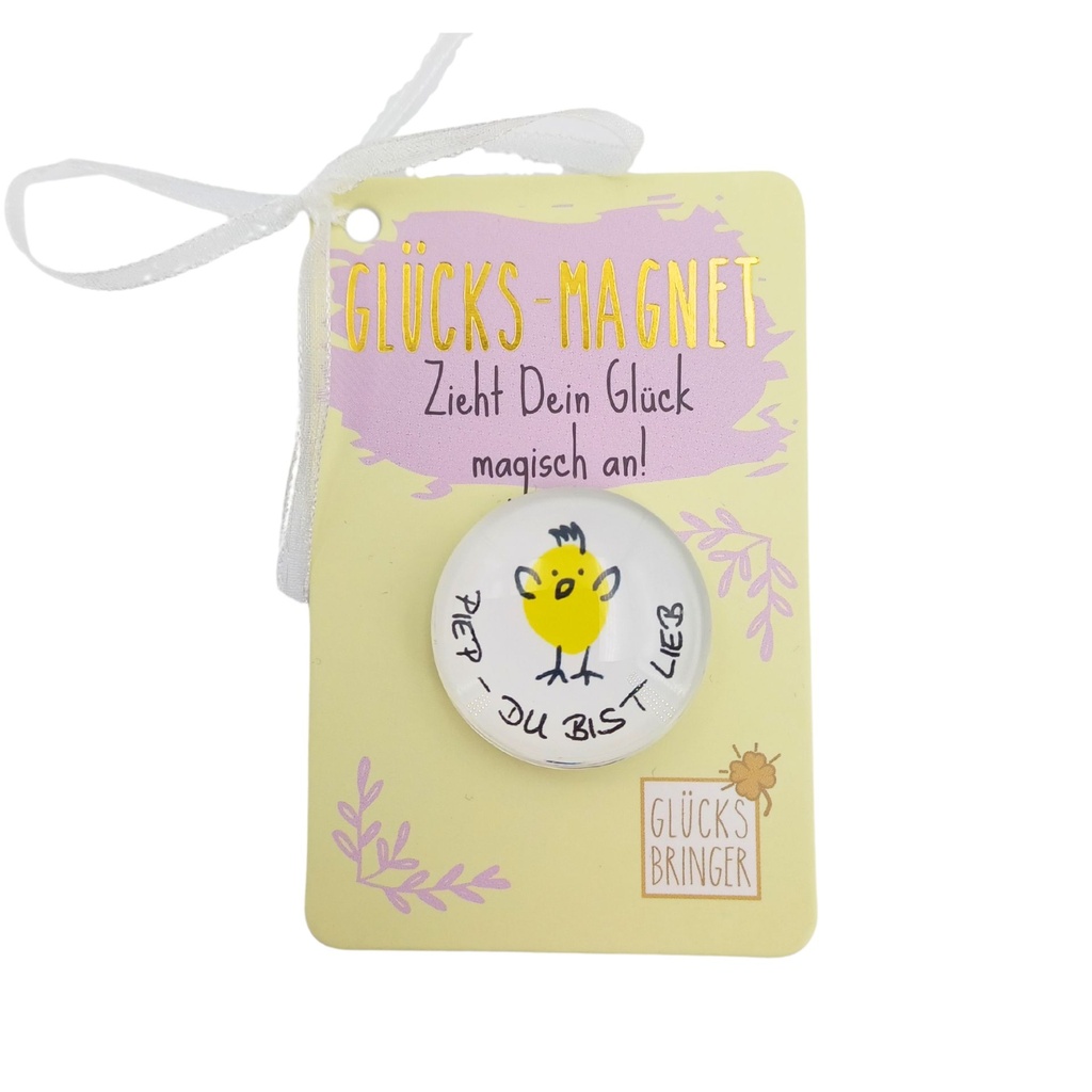 SET Frühlingsboten Glücks-Magnete, 30 Stück, 6-fach sortiert, inklusive Display