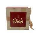 Schleifen-Geschenkschachtel 13 x 13 cm, "für Dich" rot/creme