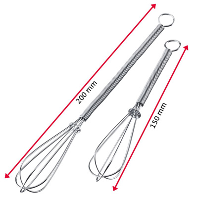 2 Mini-Schneebesen, 15 cm + 20 cm