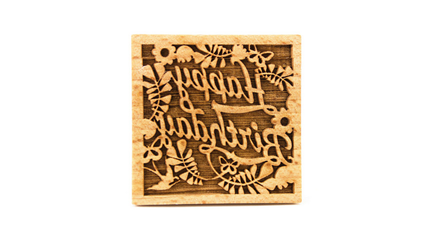 Stempel Happy Birthday quadratisch