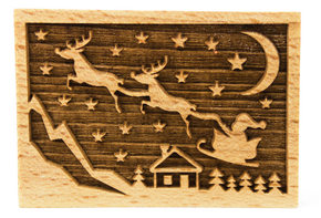 Stempel Santas Schlitten rechteckig