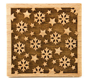 Stempel Schneeflocke & Sterne quadratisch
