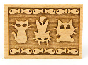 Stempel lustige Katze rechteckig