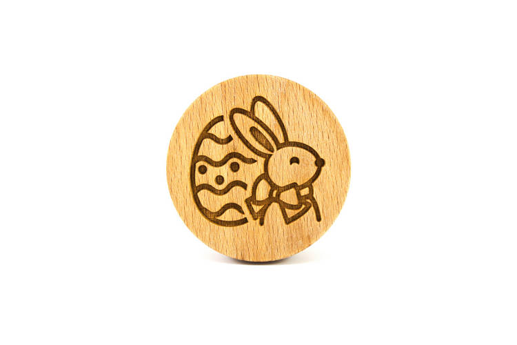 Stempel Osterhase mit Ei rund